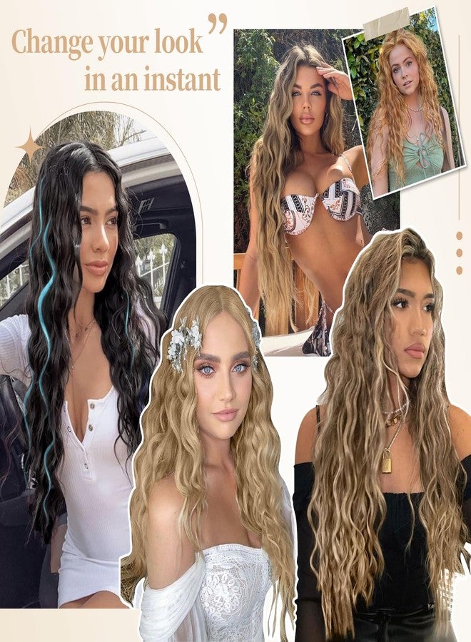 أودو وصلات شعر UDU طويلة مجعدة فضفاضة للنساء - قطع شعر صناعية لامعة بطول 26 بوصة للنساء ذوات الشعر الخفيف - شعر مستعار قصير مناسب للحفلات التنكرية - Image 5